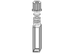 Far UV Quartz, Screw Top Septum, Septum Cap Spectrophotometer Cell